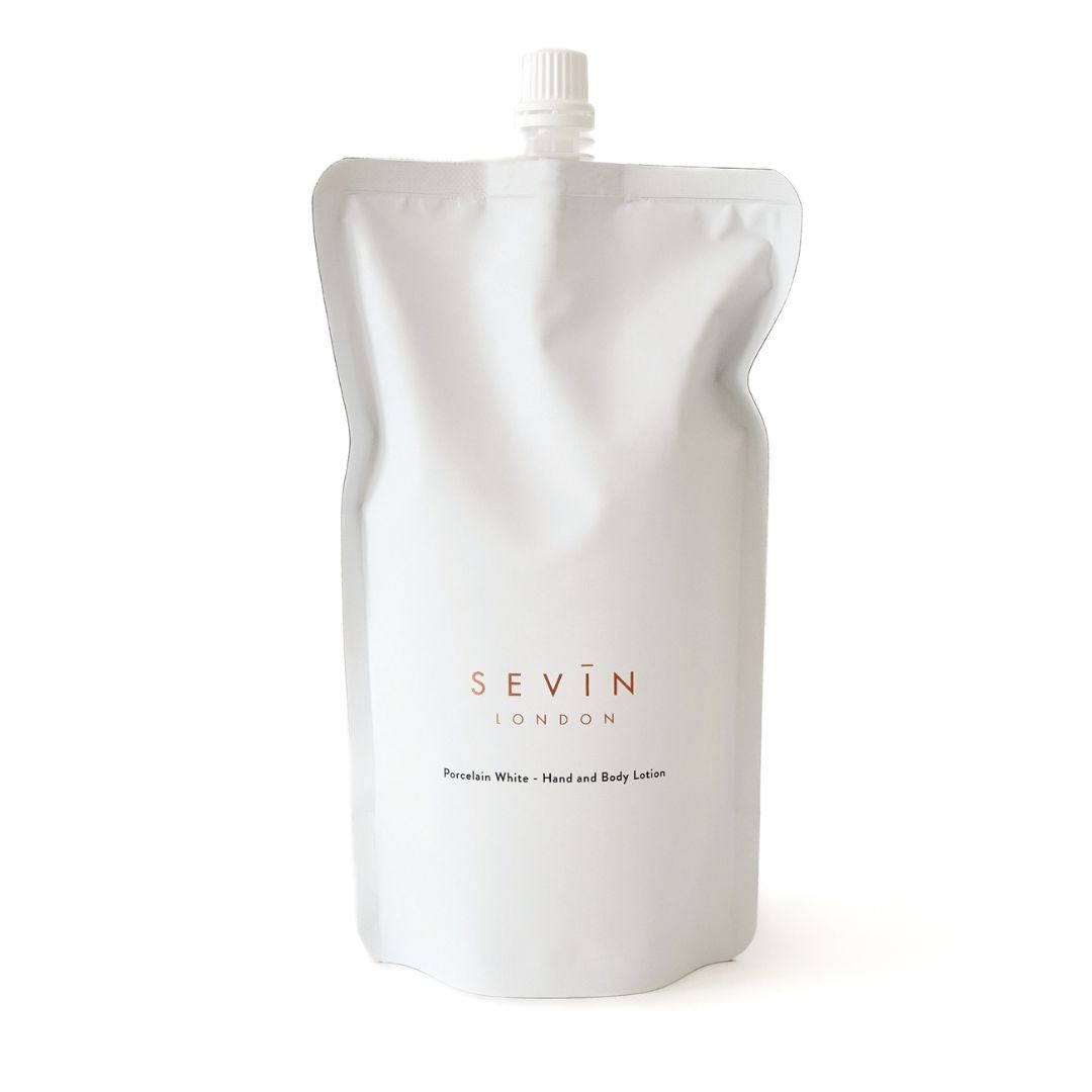 Sevin London lotion pouch on a white background